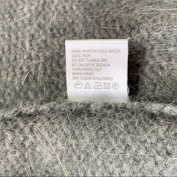 Vintage Armand Ventilo Lambswool Sweater Sz M Gray Fluffy Rhinestones Coquette - Picture 7 of 11